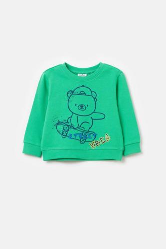 OVS βρεφική μπλούζα φούτερ με teddy bear print - 001966494 Πράσινο Μέντας